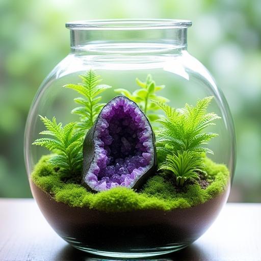 Terrario bilanciato con ametista